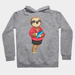 Sloth as Secretary with Notepad Hoodie